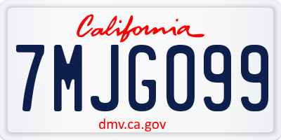 CA license plate 7MJG099