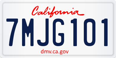 CA license plate 7MJG101