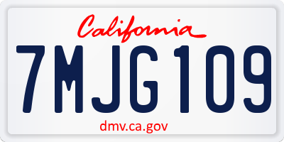 CA license plate 7MJG109