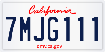 CA license plate 7MJG111