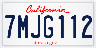 CA license plate 7MJG112