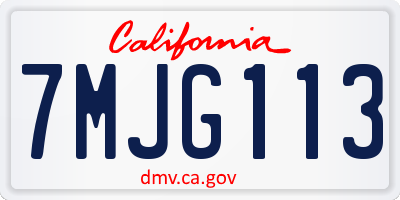 CA license plate 7MJG113