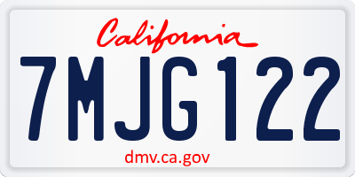 CA license plate 7MJG122