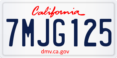 CA license plate 7MJG125