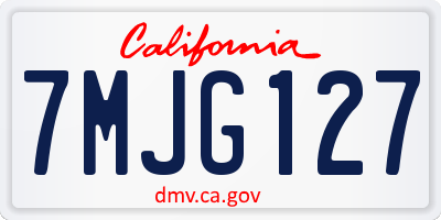 CA license plate 7MJG127