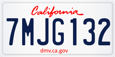 CA license plate 7MJG132