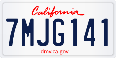 CA license plate 7MJG141
