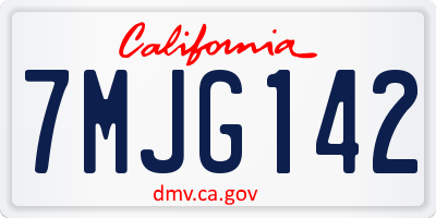 CA license plate 7MJG142