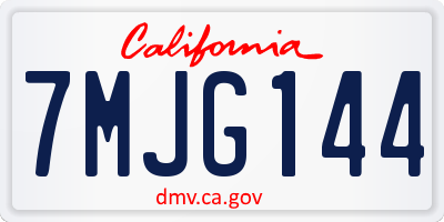 CA license plate 7MJG144