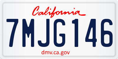 CA license plate 7MJG146