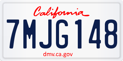 CA license plate 7MJG148