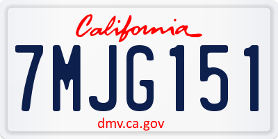 CA license plate 7MJG151