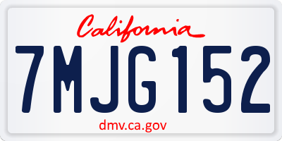 CA license plate 7MJG152