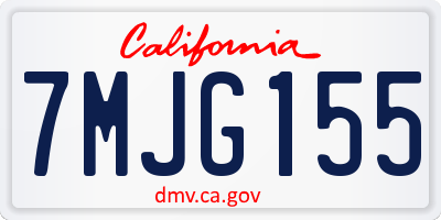 CA license plate 7MJG155