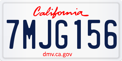CA license plate 7MJG156