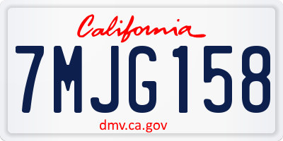 CA license plate 7MJG158