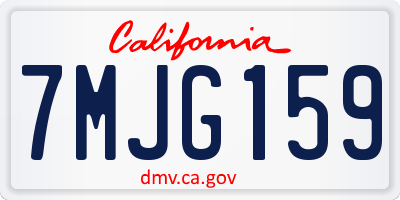 CA license plate 7MJG159