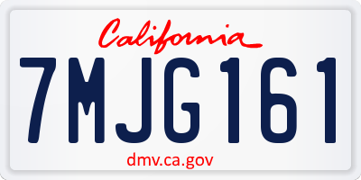 CA license plate 7MJG161