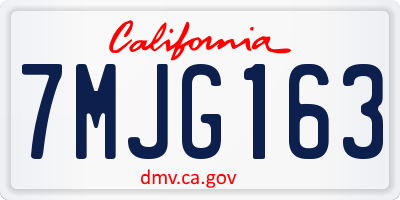 CA license plate 7MJG163
