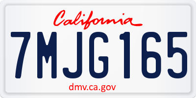 CA license plate 7MJG165