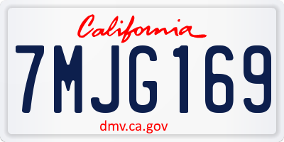 CA license plate 7MJG169