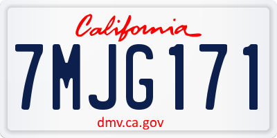 CA license plate 7MJG171