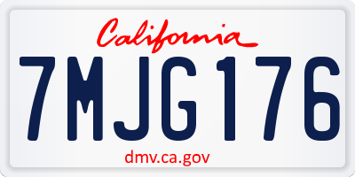 CA license plate 7MJG176