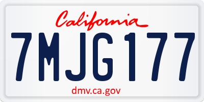 CA license plate 7MJG177