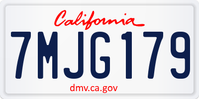 CA license plate 7MJG179