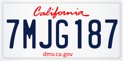 CA license plate 7MJG187