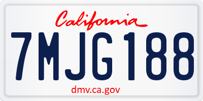 CA license plate 7MJG188
