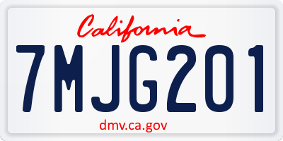 CA license plate 7MJG201