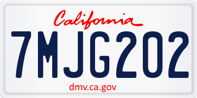 CA license plate 7MJG202