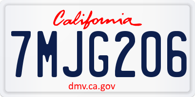 CA license plate 7MJG206