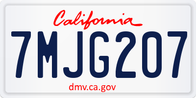 CA license plate 7MJG207