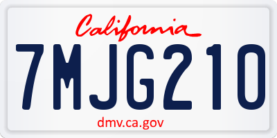 CA license plate 7MJG210