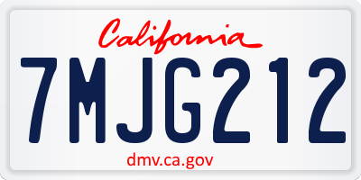 CA license plate 7MJG212