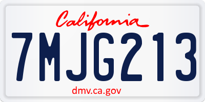 CA license plate 7MJG213