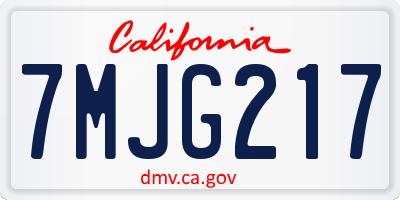 CA license plate 7MJG217