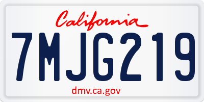 CA license plate 7MJG219