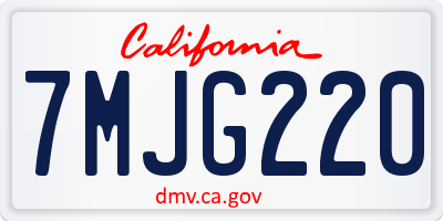 CA license plate 7MJG220