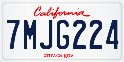 CA license plate 7MJG224