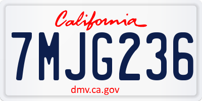 CA license plate 7MJG236