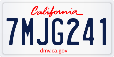 CA license plate 7MJG241
