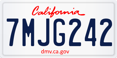 CA license plate 7MJG242