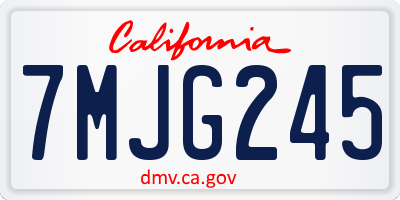 CA license plate 7MJG245