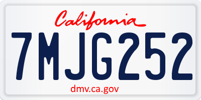 CA license plate 7MJG252