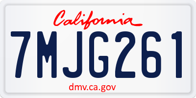 CA license plate 7MJG261