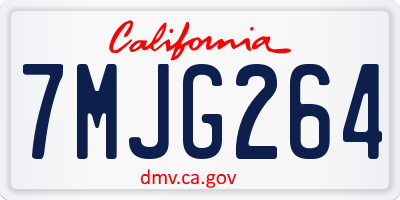 CA license plate 7MJG264
