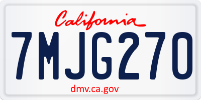 CA license plate 7MJG270